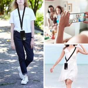 Titular do telefone móvel Crossbody Colar Cor Clara Logo Patch Ajustável Longo Universal Cell Phone Strap Holder Telefone Lanyard