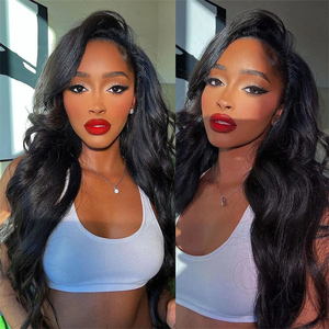 Wig rambut manusia renda depan HD gelombang 13x4 13x6 UNTUK WANITA warna hitam, Wig gelombang tubuh depan renda rambut manusia Brasil mentah tanpa lem - Product Image 2