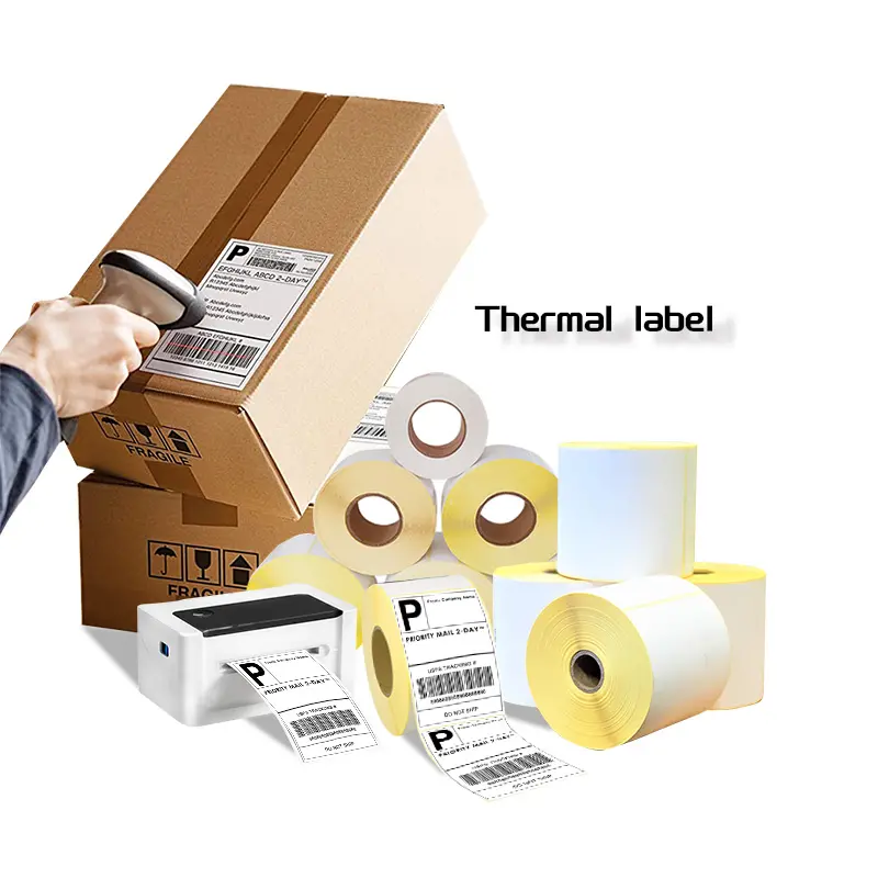 800 rollo de etiquetas 58x40 58x40 etiquetas adhesivas de código de barras de papel autoadhesivas de impresión térmica semirecubiertas súper adhesivas