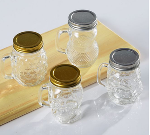 Yaratıcı mini 120ml Küçük cam turşu kavanozu kolu ile Şeker cam gıda kabı puding cam kavanoz - Product Image 1