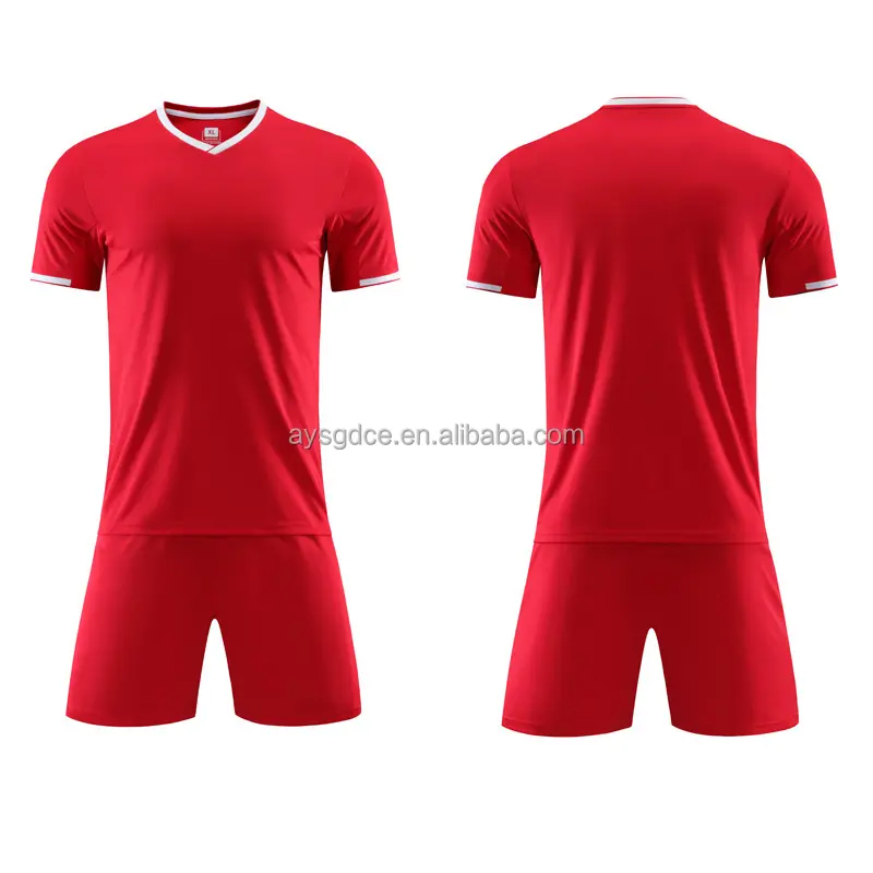 Impresión personalizada Color sólido Kit de fútbol Club Soccer Team Fans Vision Soccer Jersey Trajes Venta Custom Football Shirt Uniforme