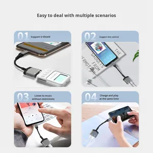 OTG อะแดปเตอร์เสียง USB ชนิด2-in-1, อะแดปเตอร์แปลงหูฟังโทรศัพท์ยูเอสบีพร้อมแจ็กเก็ตพีวีซีสามารถใช้ได้กับ Apple - Product Image 2
