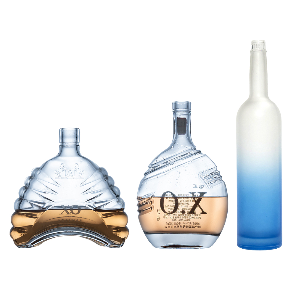 New Custom made super flint glass bottles XO/brandy/whiskey/vodka glass bottle manufacture wholesale