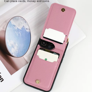 索尼翻盖荔枝图案保护套三星S20热翻盖钱包插卡拉链夹手机套 - Product Image 4