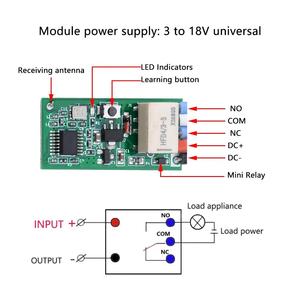 3V-18V 433MHz telecomando Wireless modulo LED piccolo apparecchio ASK/OOK Multi-funzione telecomando interruttore - Product Image 2