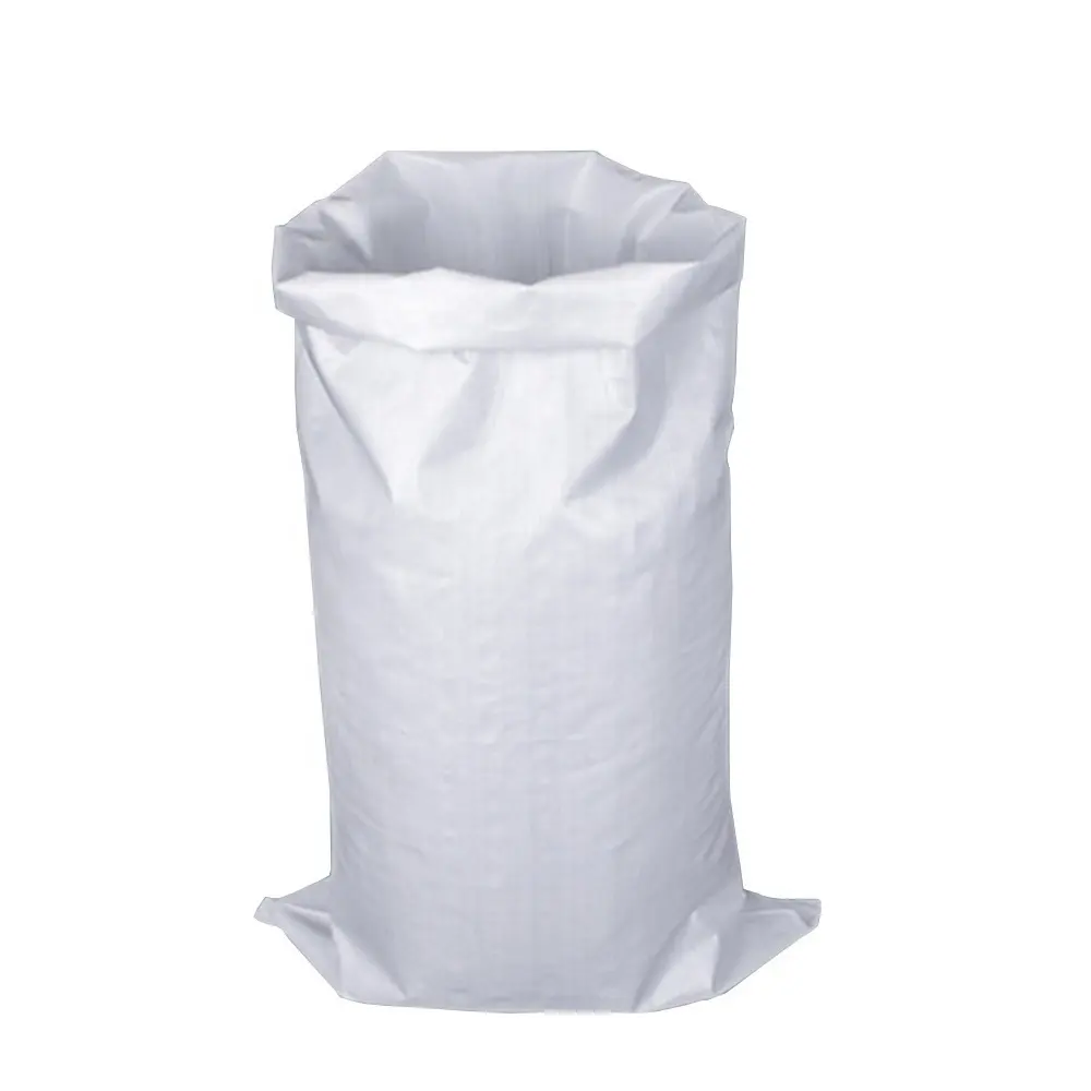 Prix usine OEM 25kg 50kg couleur blanche recycler emballage pp tissé sac pour engrais de farine de riz