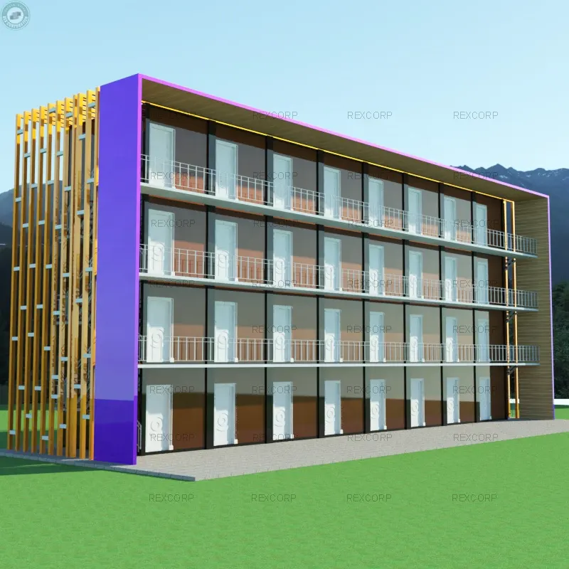 Modular Hostel alojamiento moderno edificio de 4 pisos estudiante apartamento para alquiler