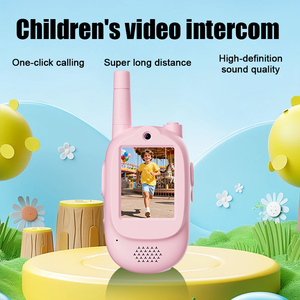 Walkie Talkie Video HD Kanal Tunggal 2 Buah untuk Anak, Layar 2 Inci, Interkom Lucu dengan Pengubah Suara, Mainan untuk 2 Anak Bermain - Product Image 1