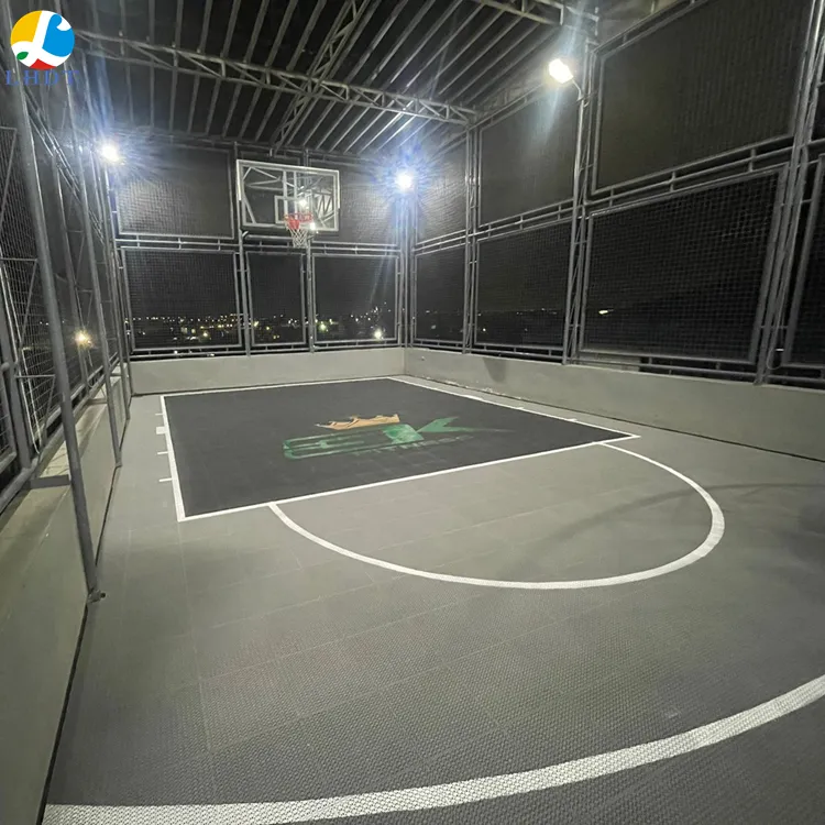 Suelo de enclavamiento para cubierta deportiva profesional, Material PP, para baloncesto al aire libre