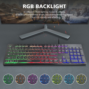 游戏键盘俄罗斯EN RGB背光键盘104键USB有线游戏键盘平板电脑桌面 - Product Image 2