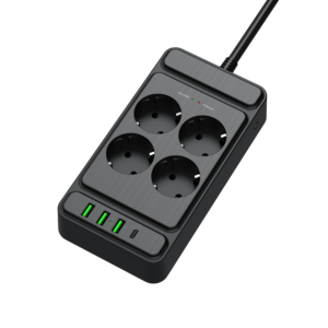 Factory Price <strong>Wholesale</strong> EU <strong>Sockets</strong>, 4AC Outlets With <strong>USB</strong>-<strong>A</strong> and <strong>USB</strong>-C Charging , Extension Cord Power Strip