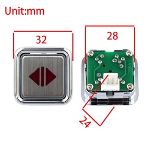 Кнопка лифта металлическая квадратная кнопка без Брайля - Product Image 5