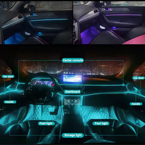 Evrensel 12V otomatik LED atmosfer ışıkları otomatik pano aydınlatma ile mobil uygulama ses kontrolü uyumluluk - Product Image 2