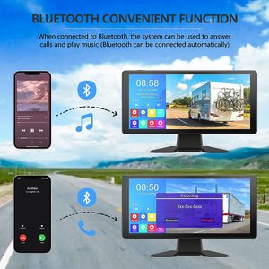 YWX 10,36 polegadas 4 canais Split Screen Car MP4 DVR Recorder Monitor Com AHD Frente Traseira Câmera de backup para caminhão/ônibus/reboque/RVs