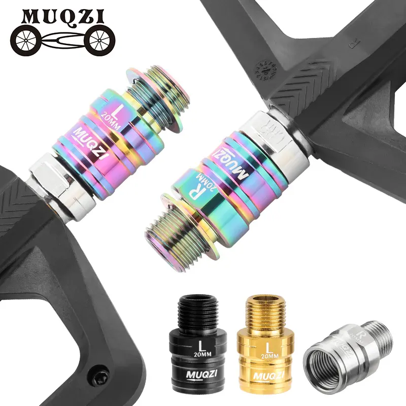 MUQZI Bicycle Pedal Adapter Short Pedal Crank Arm Extension 20mm Titanium Bike Pedal Axle Extender