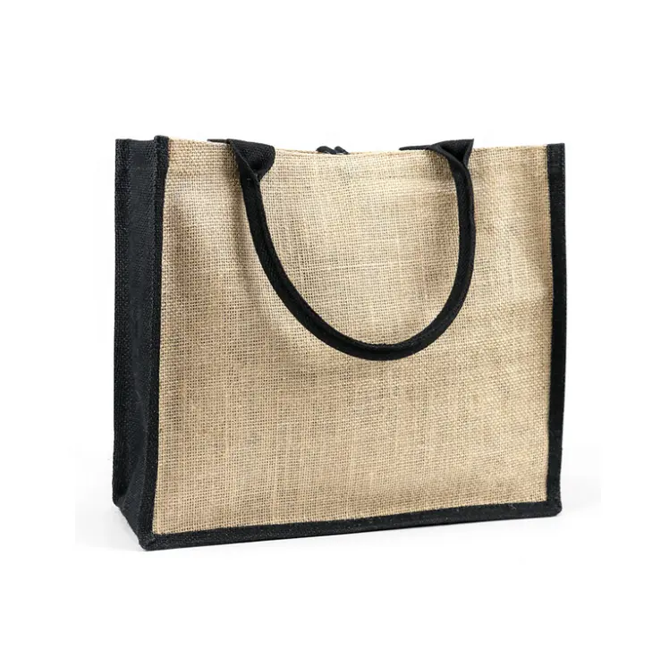 Eco Vriendelijke Groothandel Mini Gedrukt Jute Strand Jute Zak strand tote Jute zak