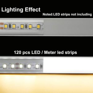 Kesilebilir artı boyutu U şekli LED alüminyum kanal sistemi sütlü kapak uç kapakları montaj klipleri akıllı şerit ışıkları - Product Image 3
