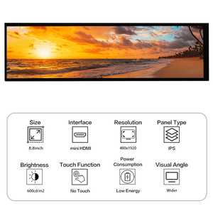 480x1920 Panel LCD de largo GPU Módulo de pantalla de temperatura IPS Computadora Pantalla ancha LCD de 8,8 pulgadas Barra estirada Hardware Pantalla de monitoreo de PC