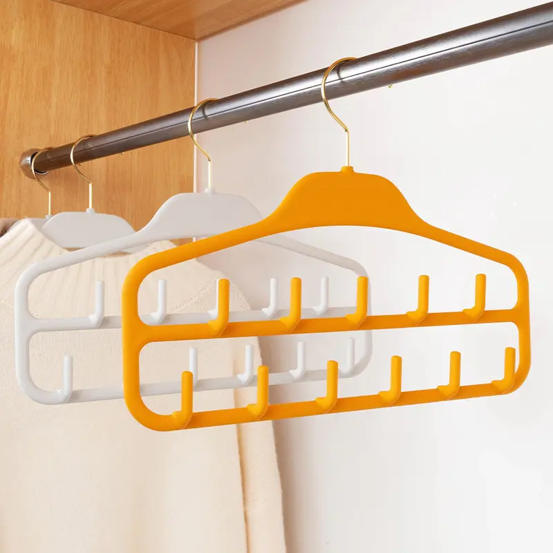 LEEKING Wholesale  hot selling multifunction belt Coat Shirt plastic hanger with hooks