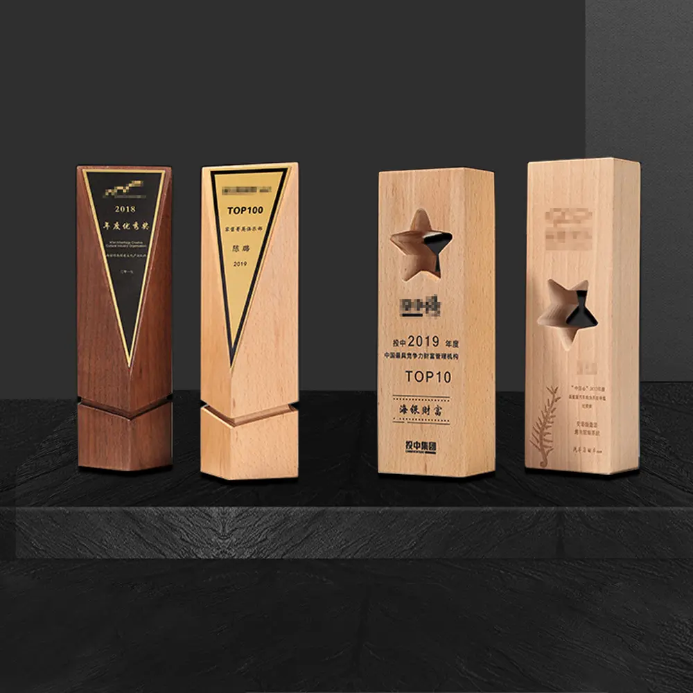 Holzprodukte Herstellung DIY personal isierte Holz Trophäen platte benutzer definierte Basis Holz Plakette Auszeichnungen Trophäe
