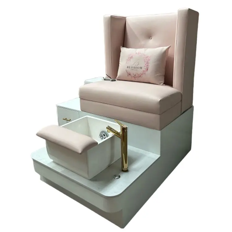 Pronne Nail bar équipement rose court dos confortable lexor pédicure spa chaise