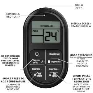 New High Quality air Conditioning Universal <strong>Remote</strong> <strong>Control</strong> 4 Button ultra Thin Portable <strong>LCD</strong> <strong>Display</strong> <strong>Remote</strong> <strong>Control</strong>