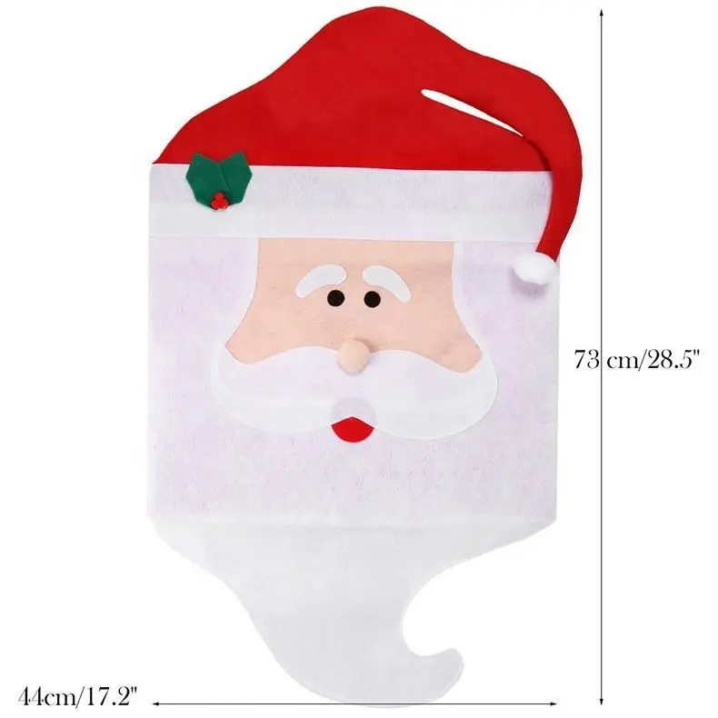 Fundas para sillas de Navidad dibujos animados Mr Mrs Santa Claus comedor fiesta en casa sillas rojas conjunto trasero cubierta decoración envío gratis