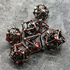 7 parça çokyüzlü metal zar seti D4 D6 D8 D10 D12 D20 RPG zar seti oyunu pano malzemesi dnd hollow metal zar seti - Product Image 6