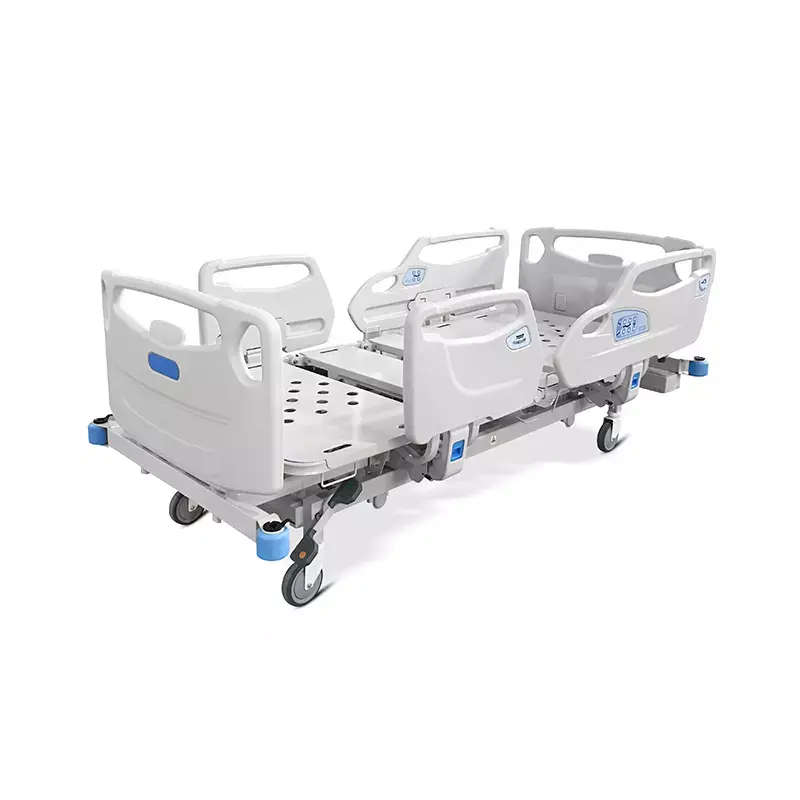 Cama de hospital elétrica luxuosa para UTI médica de alta qualidade com 5 funções, nova e confortável, ajustável para pacientes