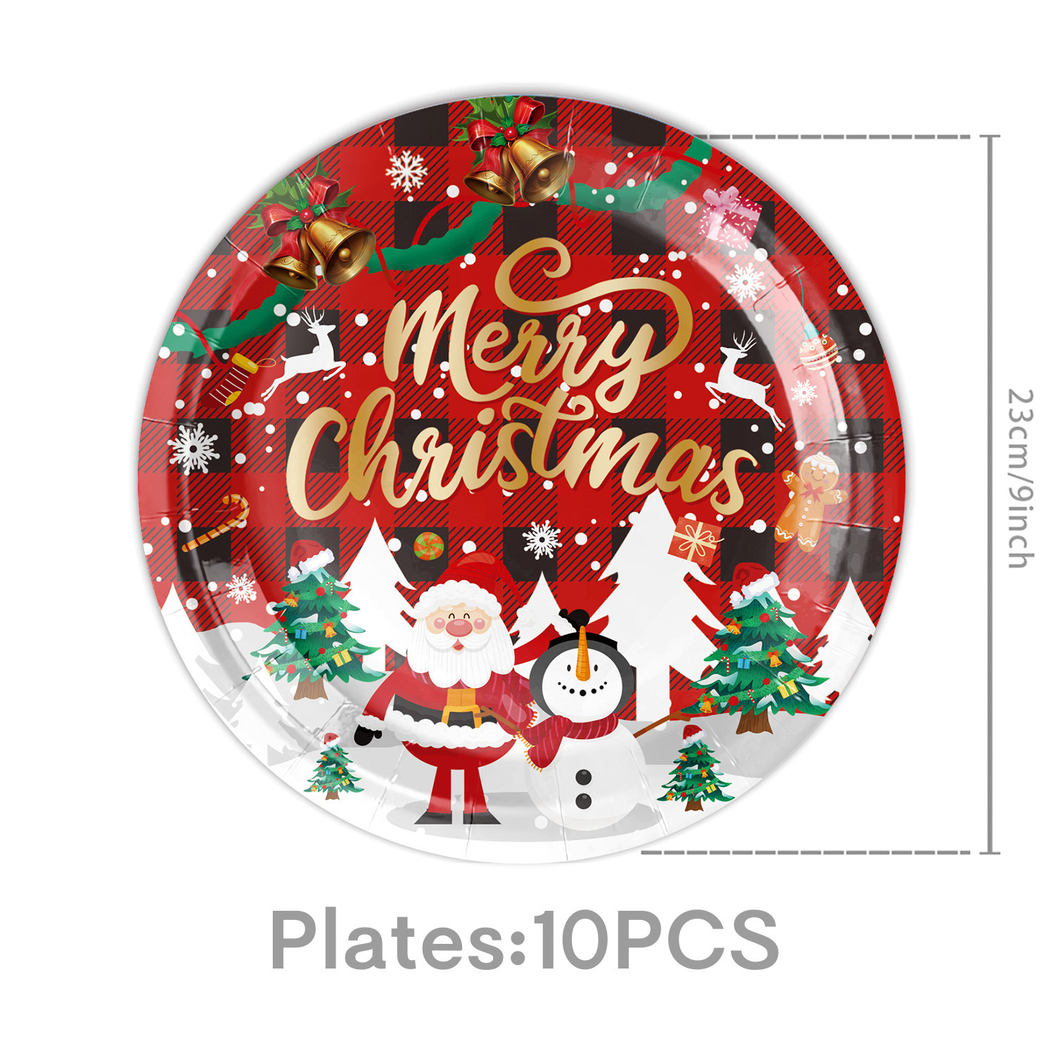 Plato de papel rojo de 9" - 10 unidades