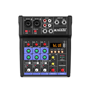 Mezclador de Audio KAIKA de 4 canales, consola de mezcla de sonido portátil, interfaz USB, entrada de ordenador, Monitor fantasma de 48V, grabación de Audio - Product Image 6