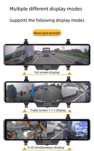 New 360&deg; Birdview Camera 12&quot; Dash Cam 6 CH 1080P Driving Video Recorder Car Dvr with Blind View Camera <strong>Rearview</strong> Mirror DVR - Product Image 3