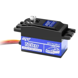 SPT 4412LV 12KG düşük profil Metal dişli dijital Servo 180 ° için 1/10 1/12 RC araba paletli sabit kanatlı Robot TRX4 SCX10 kısa vücut - Product Image 5