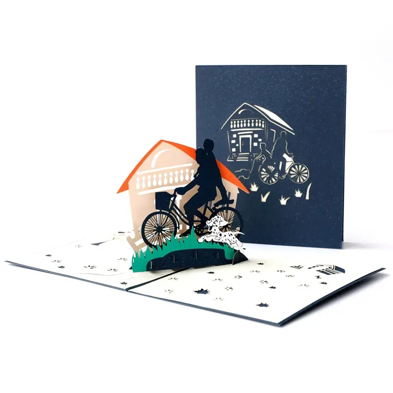Vatertags-Grußkarte Vater und Ich Korea Papierschnitzerei kreativer dreidimensionales Festival Segen Vielen Dank kleine Karte
