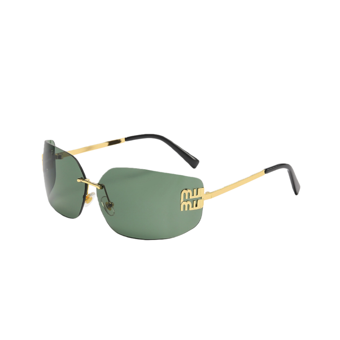 Cornice dorata con fogli verde scuro