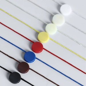 卸売1000個ナイロンプラスチック丸二重ロックファスナーループフック付き衣類ハングタグシール文字列 - Product Image 3