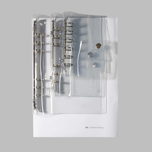 Trasparente IN PVC Morbido 6-Raccoglitore Ad Anelli Della Copertura w/Chiusura A Scatto Pulsante per Anello-Bound Planner Pagine, a5 A6 A7 Riutilizzabile Guscio Notebook