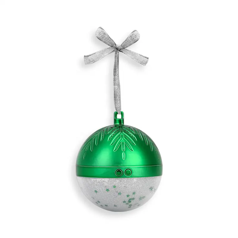 ลูกบอลคริสต์มาสพร้อมไฟ LED กระพริบและลําโพง BT ในตัวพร้อมเพลงคริสต์มาสและไฟ LED สีสันสดใส
