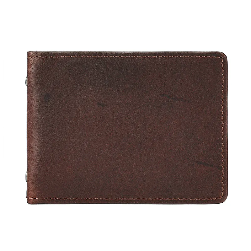 Regalo all'ingrosso di fabbrica Vintage Business Money Pocket portafogli porta carte di credito in pelle di design personalizzato da uomo