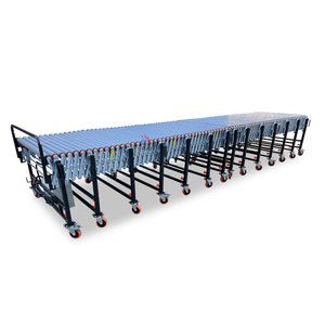 Rubber-coated Anti-slip Powered Roller <strong>Conveyor</strong> Line Flexible Expandable Roller <strong>Conveyor</strong> for Feed Bags <strong>Loading</strong> <strong>Unloading</strong> - Product Image 1