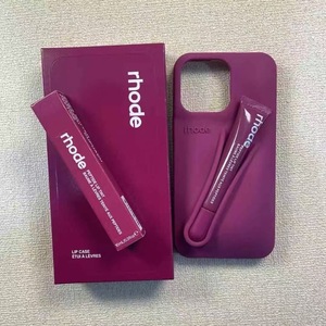 Makeup-friendly <strong>Rhode</strong> Hayley Lipstick With Logo Boxed Lip Gloss Phone Case for iPhone 11 12 13 14 15 16 Pro <strong>Max</strong> Silicone Cover