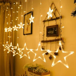 カスタマイズされた卸売マルチカラーLEDスターカーテン防水バッテリー式LEDストリングトゥインクルライト屋内装飾用 - Product Image 3