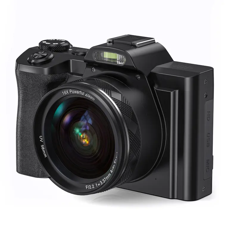 2023 yeni DSLR DC dijital kameralar IPS ekran profesyonel kamera 48MP 5K ile 3.5 inç siyah şarj edilebilir pil paket> 3 "JRKI