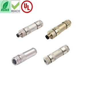 M8 3/4コアストレートベント溶接プラグコネクタ2P 3P 4P 5A定格USBケーブル6PIN 8PINねじ金属アセンブリ銅電源用 - Product Image 1