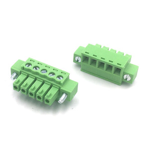 Bloque de terminales de conector de cable verde, paso de 3,81mm, 4 pines, enchufe hembra, bloque de terminales de tornillo de cabeza plana - Product Image 2