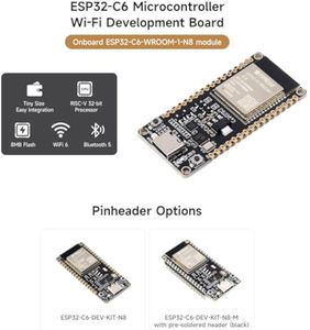 ESP32-C6 d'onda microcontrollore 160MHz processore Single-Core supporta lo sviluppo USB e UART con intestazione Pre-saldata - Product Image 3