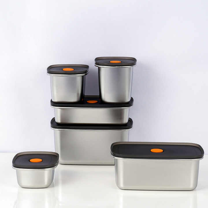 Lebensmittel qualität knuspriger Lebensmittel behälter Mikrowelle Sicher sichtbar luftdicht Silikon dicht ring Edelstahl Tiffin Bento Lunchbox