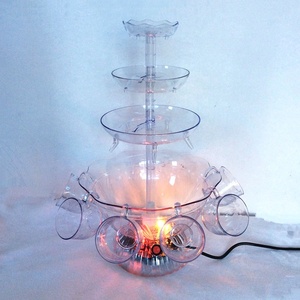Home Use Wine Cascade Decanter <strong>Fruit</strong> Juice Fountain <strong>4</strong> Tiers Electric Small <strong>Cocktail</strong> Waterfall Machine