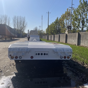Durable 40FT 2 Axle Steel <strong>Container</strong> Flatbed Semi-Trailer Low Bed Design for Easy <strong>Loading</strong> <strong>Unloading</strong> for Cargo Utility Trailers - Product Image 3
