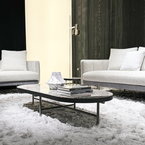 Torri Coffee Table with Metal Structure Calacatta Marble, 16 mm Thick Matt Polyester Finish <strong>Center</strong> Table for Livngroom Decor - Product Image 4